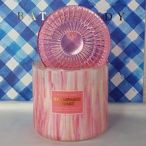 BATH & BODY WORKS 'CHAMPAGNE TOAST' LIMITED-EDITION LUMINOUS TOP 3~WICK CANDLE